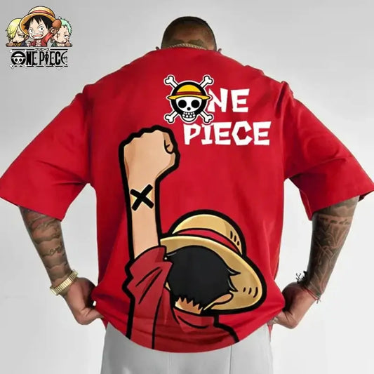One Piece Graphic T-Shirt: Luffy & Zoro Oversized Streetwear